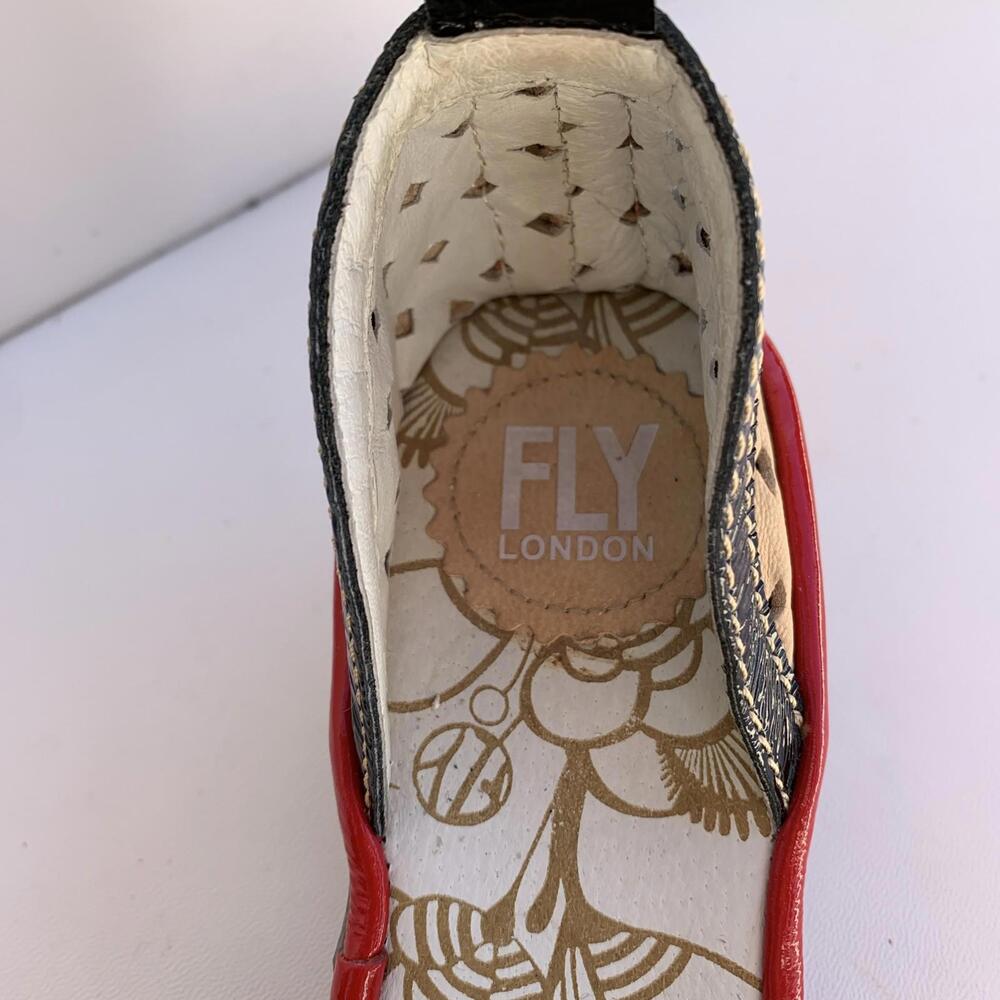 Fly London P500477017 Women's Ankle Strap Sandals Red White Wedges Size 7 - Picture 7 of 15